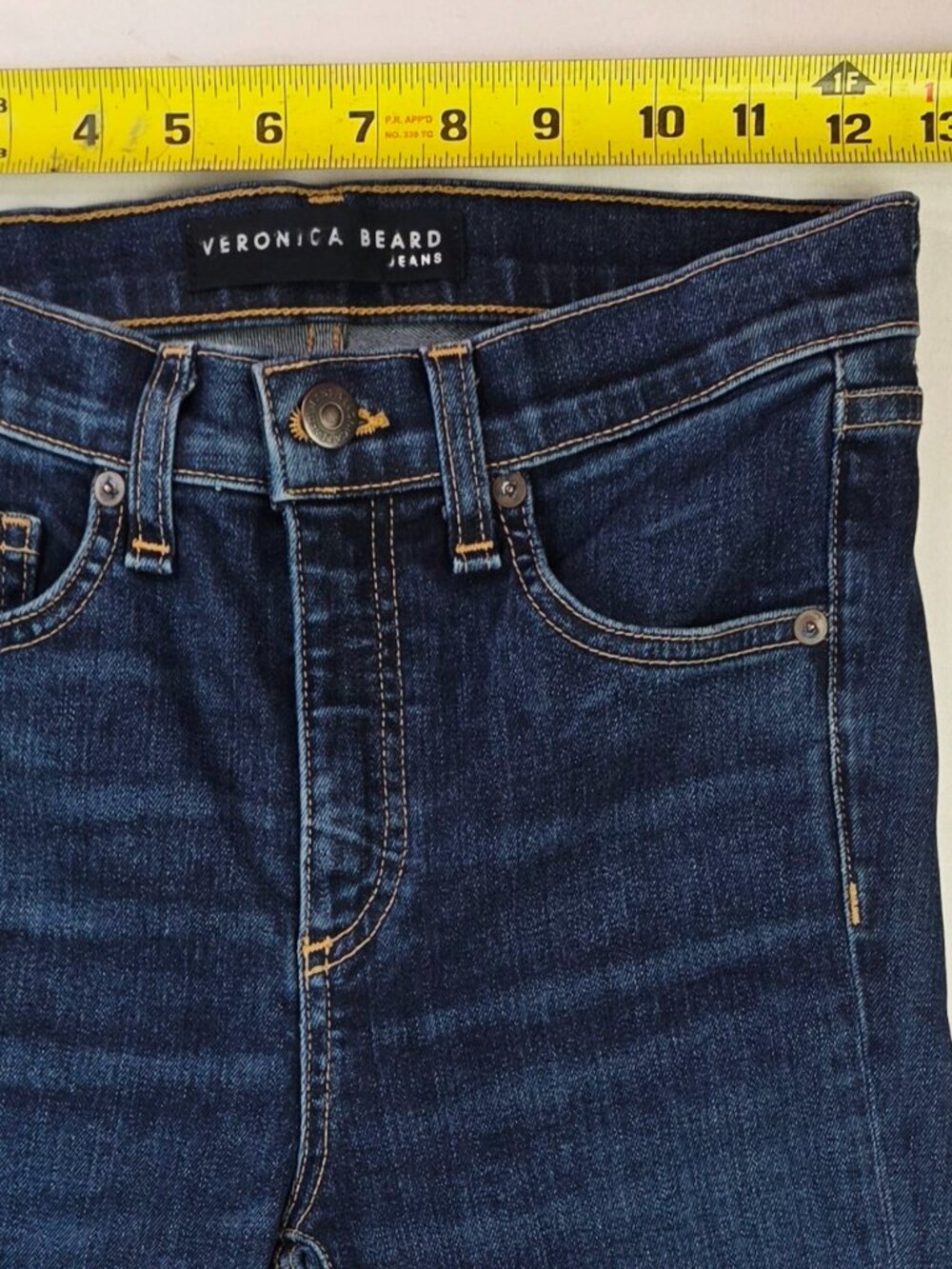 Veronica Beard Kate 10" Skinny Womens Size 24X27 Raw Hem Blue Denim Jeans USA - Picture 3 of 12